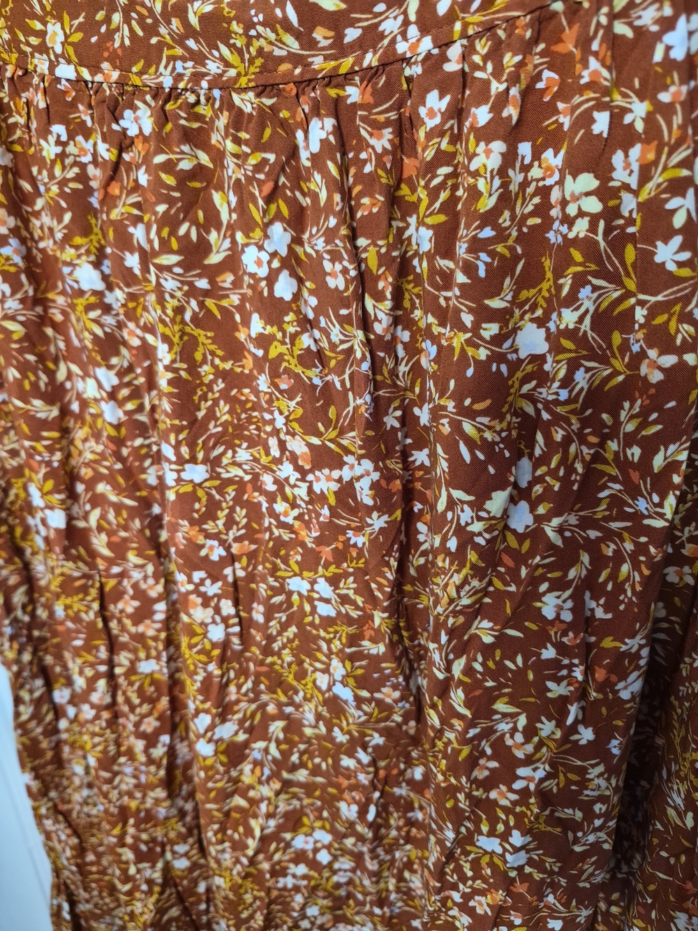 Old Navy Burnt Orange Floral Midi Skirt Size Xl - Picture 2 of 4